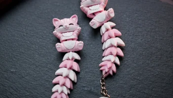 Подвижный брелок, кот с пушистым хвостом 0