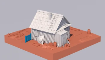 Диорама старого дома (масштаб Hot Wheels) 1