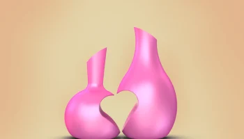 Ваза для цветов с 3D-печатью Valentine's Classics