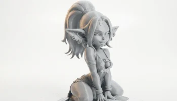 Фигурка девушки-гоблина, фэнтезийный персонаж, 3D-печать 2