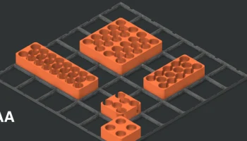 Батарейные лотки Gridfinity (AAAA, AAA, AA, USB-C_AA, 9 ... 5