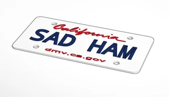 Номерной знак радиооператора Sad Ham - CA Номерной знак радиооператора Sad Ham - CA