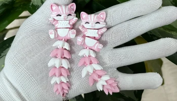 Подвижный брелок, кот с пушистым хвостом 1