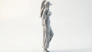 Девушка в кепке Женская статуэтка-статуэтка для 3D-печати 3