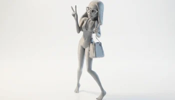 Крутая фигурка пляжной девушки, женский персонаж, 3D-печать 1