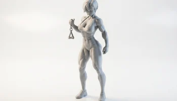 Фигурка мускулистой девушки. Женская фигура для 3D-печати. 1
