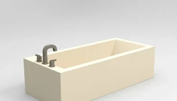 Низкополигональная ванна 3D модель 1