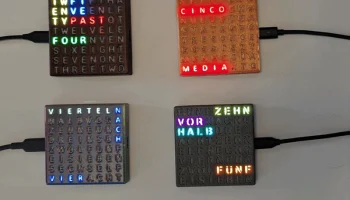 Word clock 8x8 - многоязычный (EN, DE, ES) - полностью н... Word clock 8x8 - многоязычный (EN, DE, ES) - полностью н...