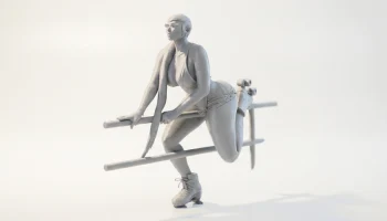 Фигурка толстой фигуристки, женская фигурка для 3D-печати 2