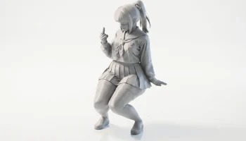 Фигурка аниме "Девушка на корточках", женская фигура, 3D... 1