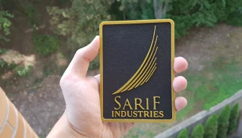Магнит с логотипом Deus Ex Sarif Industries 1