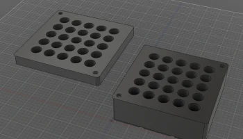 Батарейный отсек Gridfinity AA с крышкой (2 магнита 6x3 д... 1