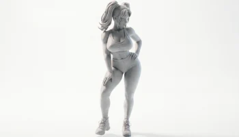Спортивная женская фигурка Fit Gym Girl для 3D-печати 2