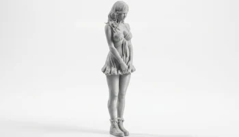 Фигурка девушки в коротком платье, женская фигура, 3D-пе... 2