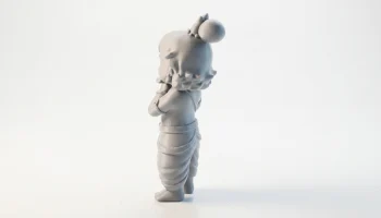 Фигурка девушки-флейты Музыкальная статуя для 3D-печати 4