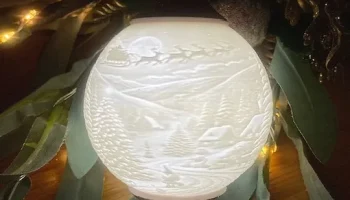 Рождественская зажигательная игрушка из литофана