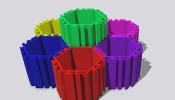Контейнеры HexInterLock с чашкой для настенной подвески (... 3