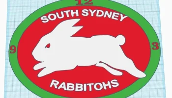 Настенные часы Rabbitohs с красными цифрами Настенные часы Rabbitohs с красными цифрами