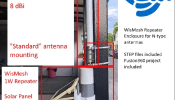WisMesh 1W Repeater Round => large N-Type antennas