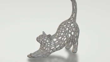 Фигурка кошки в полигонах Вороного 1