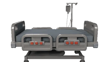 Низкополигональная больничная койка 1