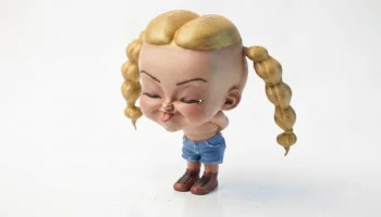 Фигурка маленькой девочки с высунутым языком, женская, д...
