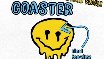 Melting Smiley Face Coaster | Interlocking Color Pieces