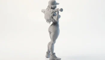 Фигурка девушки-бейсболистки, женский спорт, 3D-печать 3