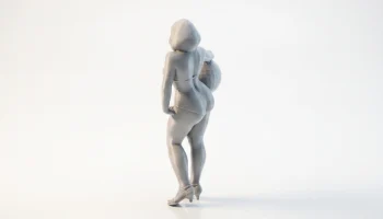 Женская фигурка "Девушка в бикини с мячом" для 3D-печати 4