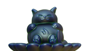 Кот, сидящий на цветке (поплавок) 3