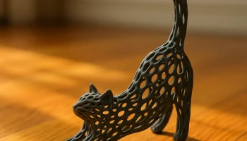 Фигурка кошки в полигонах Вороного