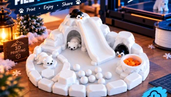 Напечатанный на 3D-принтере зимний арктический игровой н... 2