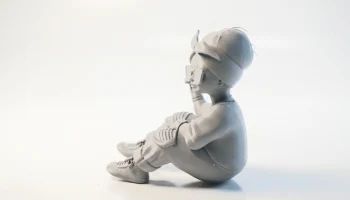 Крутая фигурка сидящей девушки, женский персонаж, 3D-печать 4