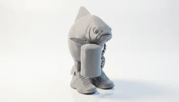 Фигурка рыбы в пиве, животное для 3D печати... 3