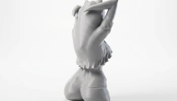 Девушка-кошка, бюст, женская фигура, 3D-печать 3