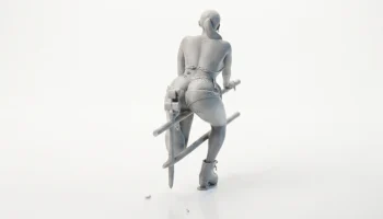 Фигурка толстой фигуристки, женская фигурка для 3D-печати 4