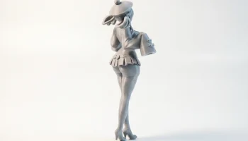 Фигурка девушки аниме женского персонажа для 3D-печати 3