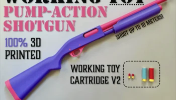 Рабочее помповое ружье TOY - 100% напечатано на 3D-принте...