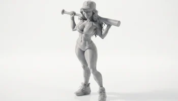 Фигурка девушки-бейсболистки, женский спорт, 3D-печать 1