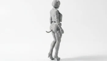 Милая фигурка девушки-кошки в стиле чиби аниме 3D-печать