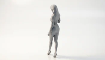 Фигурка офисной девушки женского персонажа для 3D-печати 4