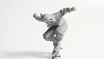 Фигурка девушки-скейтбордиста, женская фигурка, 3D-печать