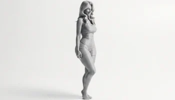Фигурка девушки в боди, женский персонаж, 3D-печать 2