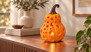 VORONOI BUTTERNUT PUMPKIN TEALIGHT / ДЕКОР НА ХЭЛЛОУИН /... 6