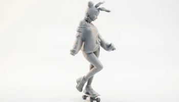 Фигурка девушки-скейтбордиста. Женская фигура для 3D-печ... 2