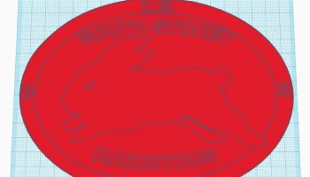 Настенные часы Rabbitohs с красными цифрами 3