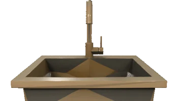 Низкополигональная раковина со смесителем 3D модель 1