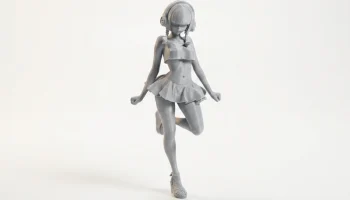 Аниме-фигурка девушки в наушниках, 3D-печать 1
