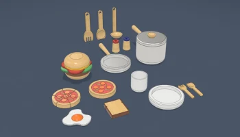 Детский игровой кухонный набор - игрушки для 3D-печати