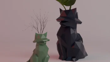 Кот со шляпной вазой